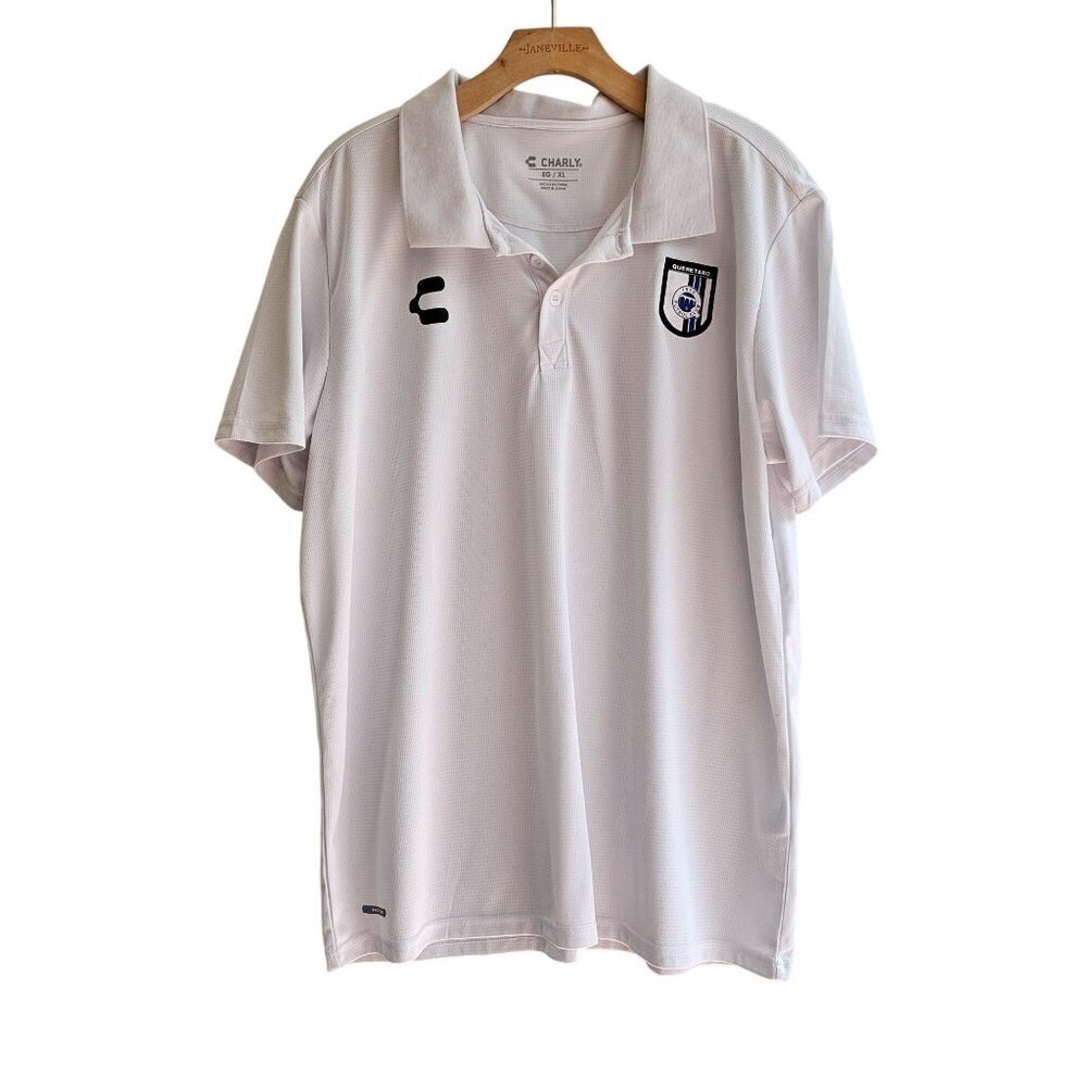 Charly Querétaro FC White Polo Shirt EG/XL Dry Factor Breathable Fabric Mens, XL